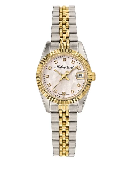 Mathey-Tissot Mathy II Two Tone Stainless Steel Mother Of Pearl Dial Quartz D710BI Women's Watch