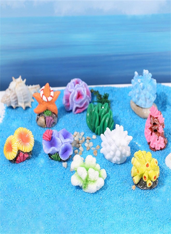 VLSQHNCF 11 Pieces Aquarium Decorations with Resin Coral, Fish Tank Decorations Small Underwater Accessories, Artificial Plant for Betta Ornaments Aquarium Landscape - Image 1