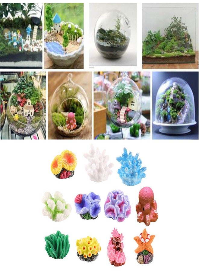 VLSQHNCF 11 Pieces Aquarium Decorations with Resin Coral, Fish Tank Decorations Small Underwater Accessories, Artificial Plant for Betta Ornaments Aquarium Landscape - Image 2