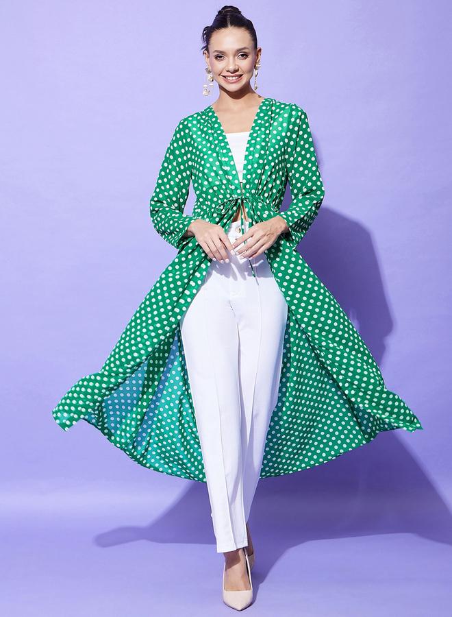 ستايل ستون جاكيت خفيفة بطبعة نقاك بولكا وأكمام طويلة - Image 1