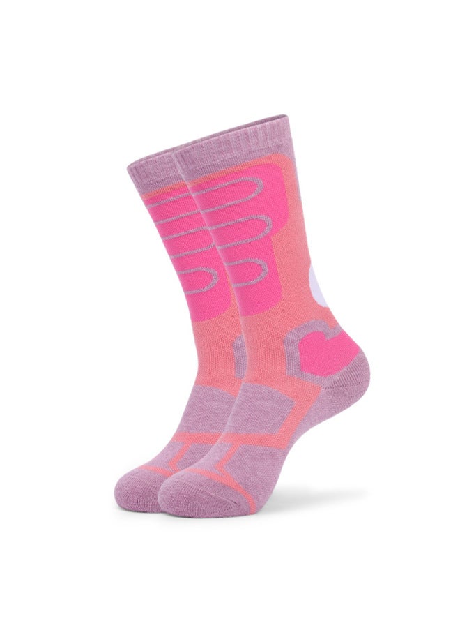 Two Wolf Kidsren's Ski Socks Thickeneded Winter Sports Long Terry Bottom Merino Wool Deodorant Warm Socks