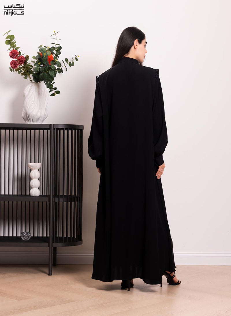Nikias Nida abaya with collar and buttons with smart cuffs - Image 4