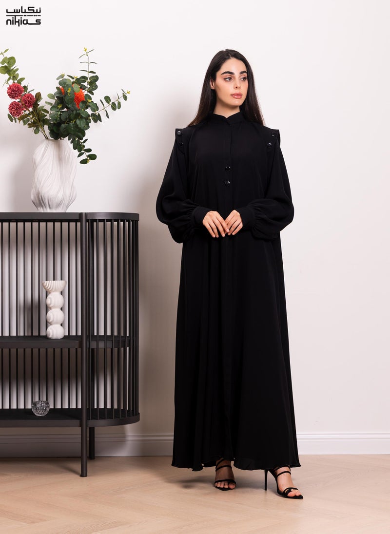 Nikias Nida abaya with collar and buttons with smart cuffs - Image 1