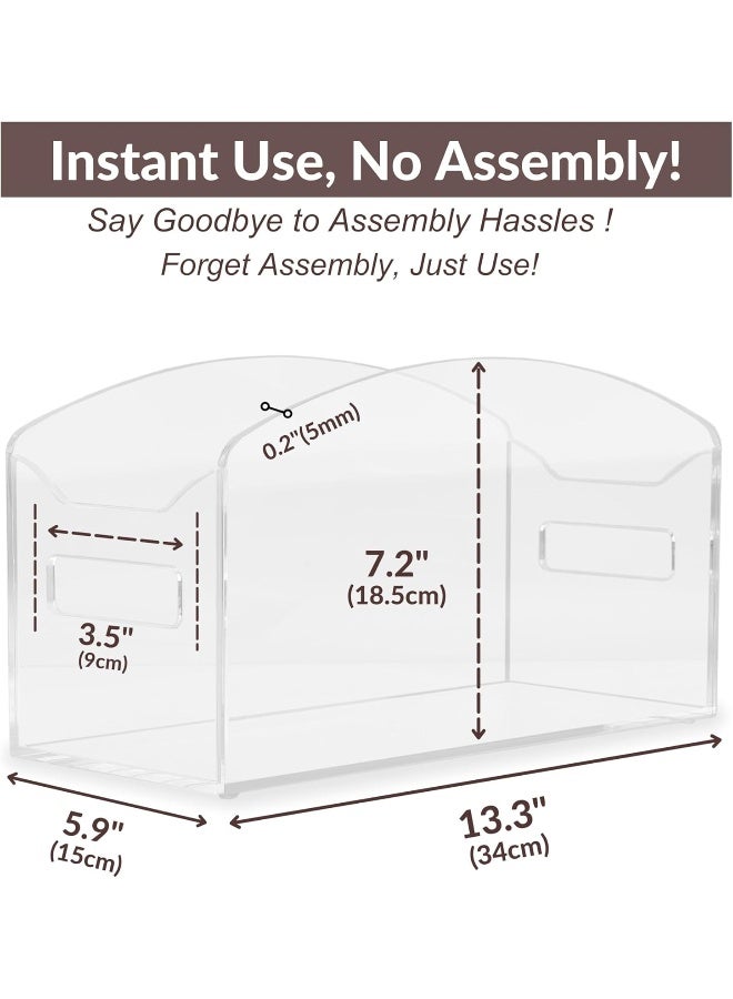 TPGP Acrylic Record Holder - Modern Vinyl Record Storage Box, LP Record Organizer, Clear Lucite Record Case with Handles, Album Record Display Bin, Holds up to 35-45 Records - Image 5