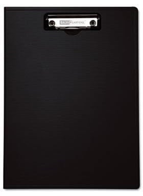 Baumgartens 61634 Portfolio Clipboard With LowProfile Clip 12 Capacity 8 12 x 11 Black BAU61634