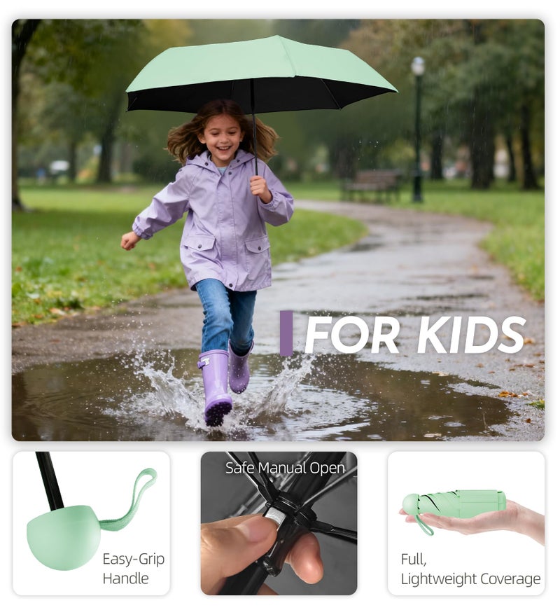 LILAC Travel Mini Umbrella with UPF 50+ Cooling UV Rain Protection, Compact Small & Lightweight Pocket-Sized Folding Umbrellas with Case for Purse & Backpack, Thoughtful Gift Women Men & Kids - Image 3