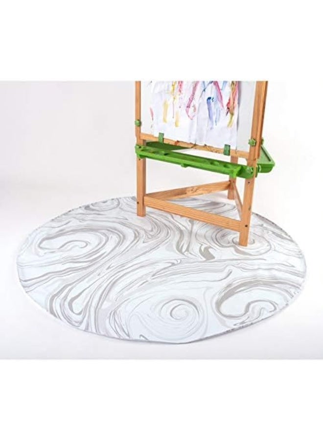 BooginHead SplatMat 52" Extra Large Waterproof Floor Mat for Under High Chair, Marble Swirl - Image 3