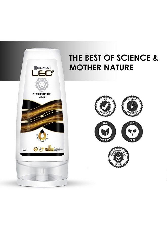 SENZIWASH - Leo Intimate Wash For Men 100% Scientific With Natural Ingredients ; Aloe Vera Sea Buckthorn & Calendula ; Prevents Itching Irritation And Odor (100 Ml) - Image 1