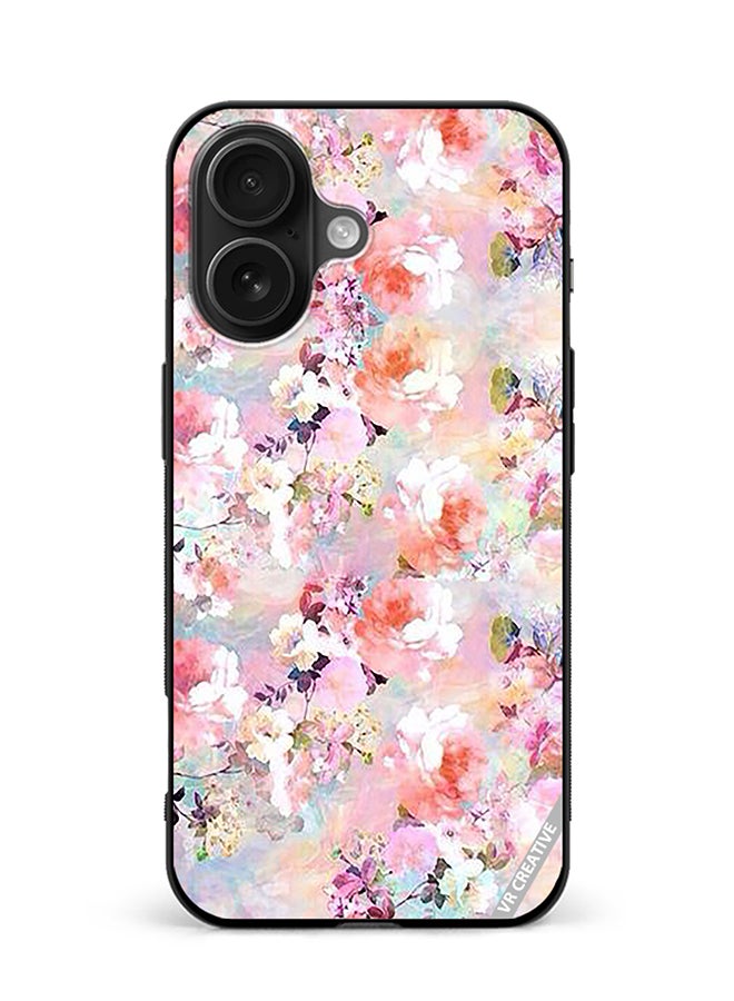 VR CREATIVE Protective Case Cover For Apple iPhone 16 Flower Design Multicolour