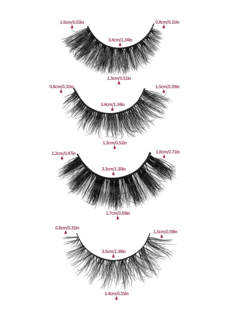 MAGEFY Half  Lashes False Eyelashes Cat Eyes Wispy Natural Faux Mink Lashes 20 Pairs Pack Light Volume Short Fake Eye Lashes Multipack - Image 5
