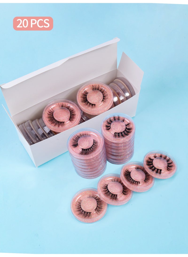 MAGEFY Half  Lashes False Eyelashes Cat Eyes Wispy Natural Faux Mink Lashes 20 Pairs Pack Light Volume Short Fake Eye Lashes Multipack - Image 2