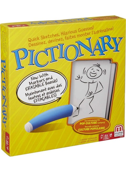 Mattel Games Pictionary Board Game Drawing Game For Kids Adults And Game Night With Dry Erase Markers And Boards
