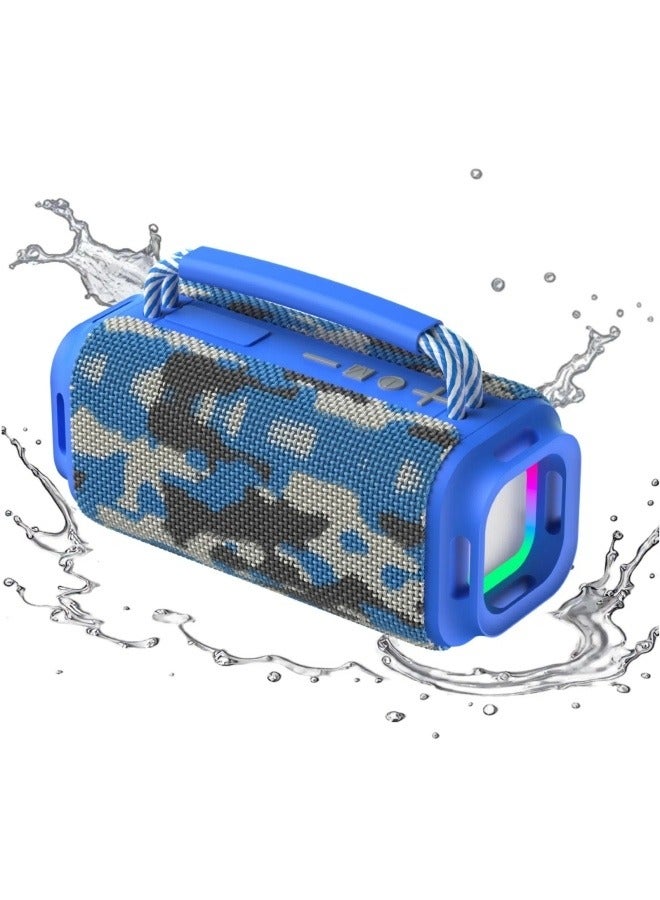 Portable Wireless Bluetooth Speaker with HD Sound, Bluetooth 5.4, 15W Dual Speaker, 16H Playtime, IPX7 Waterproof and Drop-Proof, TWS Pairing, for Outdoor/Home/Party/Beach (Square) - Navy Blue - Image 1