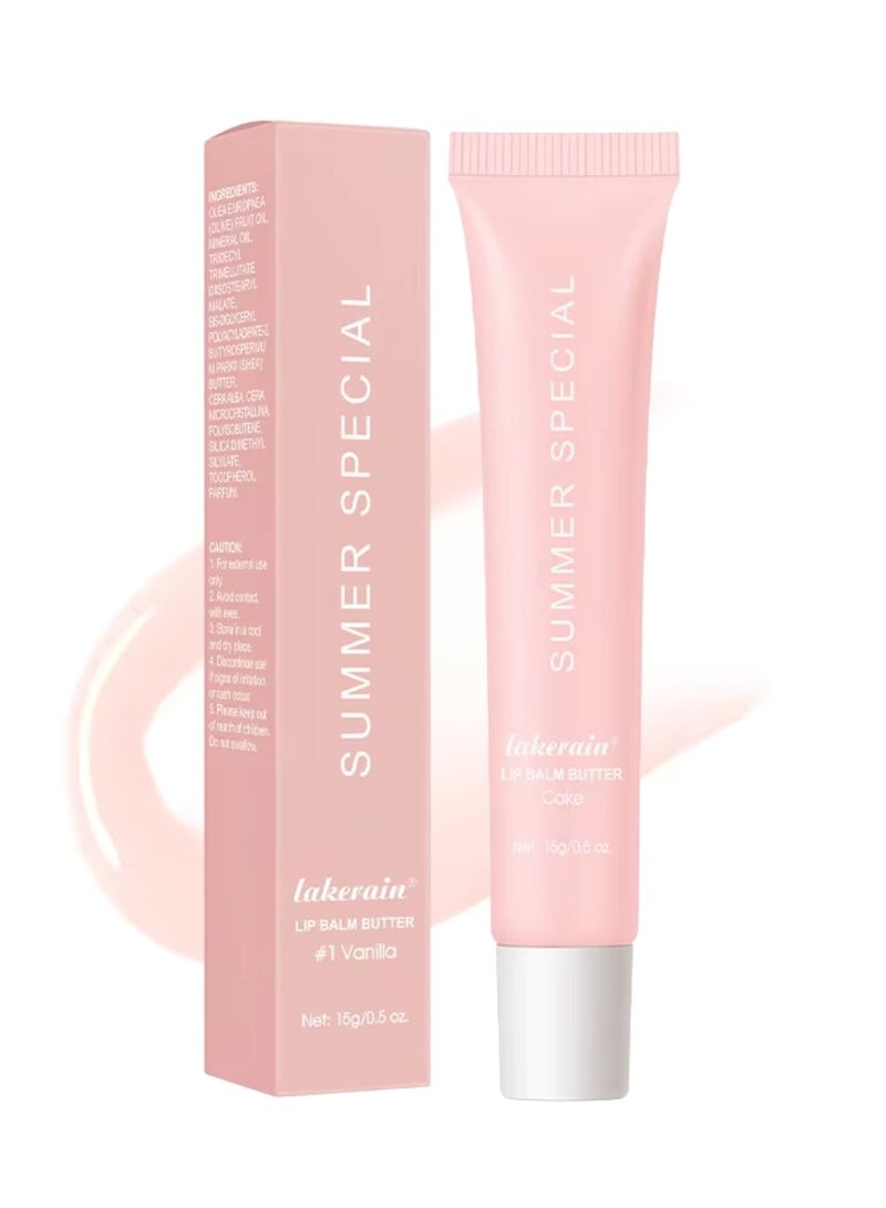 lakerain Summer Special Lip Butter Balm Non Greasy Soothes Dry Lip Care Oil Moisturizing Lightweight Summer Lip Balm for Dark and Dry Lips Hydrating and Nourishing Lip Gloss 15g Cake 04 - Image 1