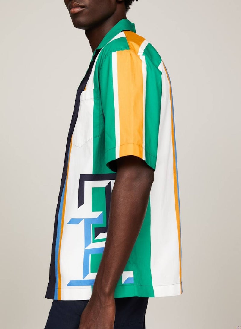 TOMMY HILFIGER Th Monogram Colour-Blocked Classic Shirt - Image 5