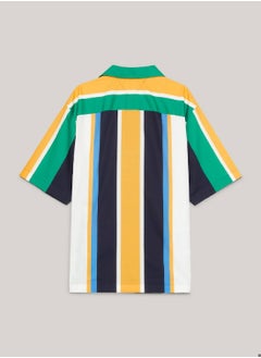 TOMMY HILFIGER Men's Th Monogram Colour-Blocked Cuban Collar Classic Shirt -  Pure cotton, Multicolor  - Image 4