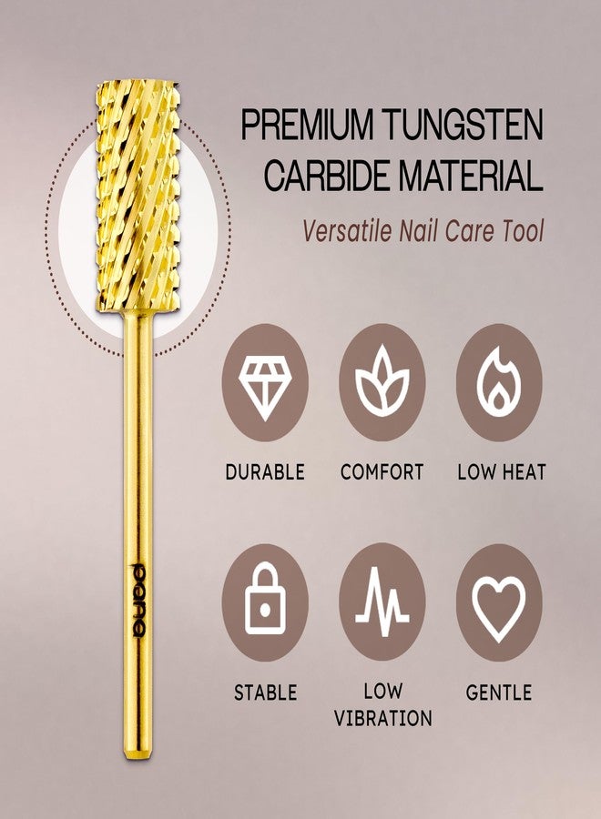 PANA 3/32" Shank Size - Flat Top Large Barrel Gold Carbide 2X Coarse Grit - Nail Drill Bit for e-File Nail Drills - Image 3