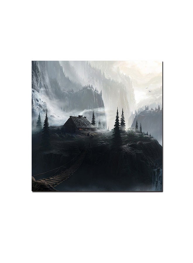 RYN House And Trees Wall Art Painting Multicolour 30 x 30centimeter - Image 2