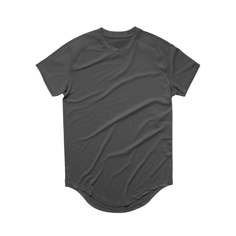 Foreign trade solid color blank fitness short-sleeved T-shirt men''s mesh breathable sports autumn and winter fashion trendy slim top - Image 1