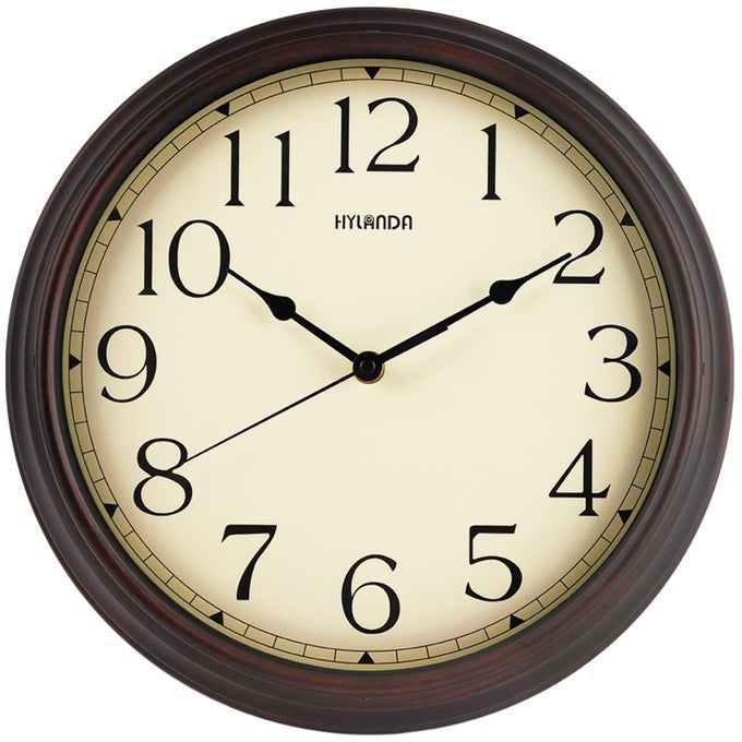 WALL CLOCK 12 INCH VINTAGE RETRO SILENT QUALITY WALL CLOCKS BATTERY OPERATED NONTICKING ROUND DECORATIVE KITCHEN HOME OFFICE BEDROOM LIVING ROOMBRONZE