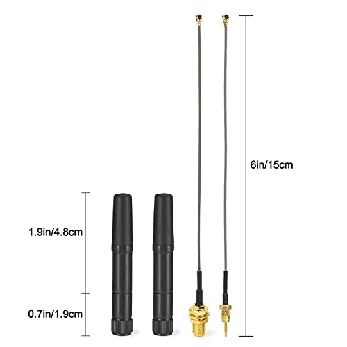 Eightwood Dual Band Small WiFi Antenna 2.4GHz 5GHz RP-SMA Male Antenna with RP-SMA Female Cable 6in for Mini PCIe Network Card - Image 3