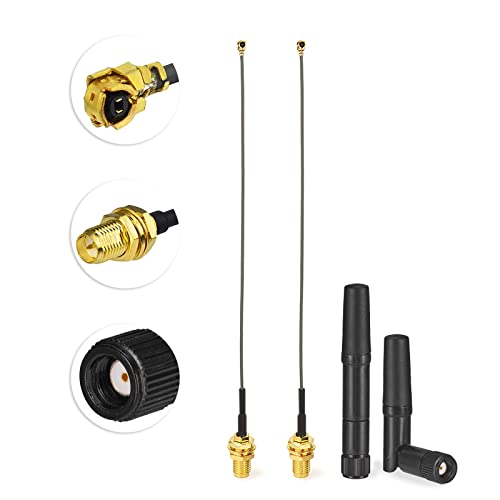 Eightwood Dual Band Small WiFi Antenna 2.4GHz 5GHz RP-SMA Male Antenna with RP-SMA Female Cable 6in for Mini PCIe Network Card - Image 2