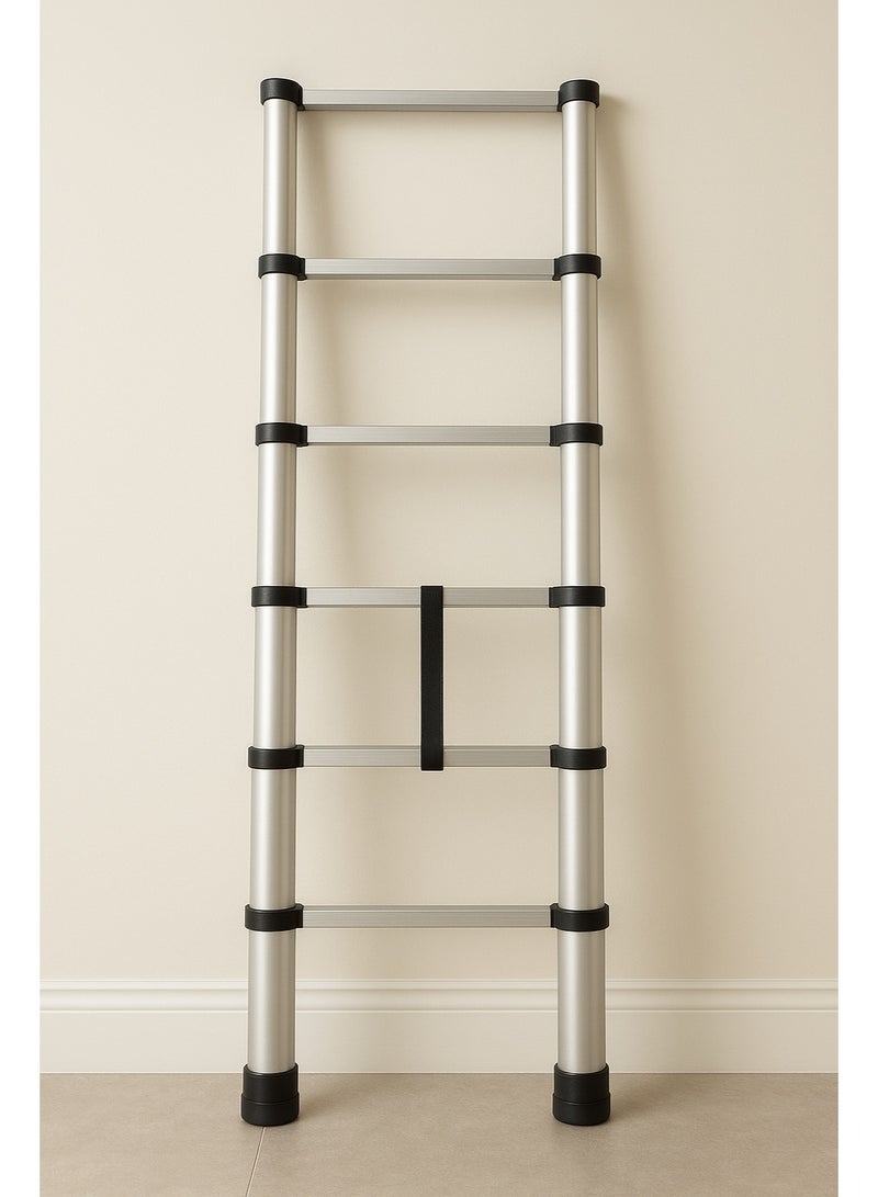 Extendable 2m Aluminum Telescopic Ladder with Non-Slip Feet and Adjustable Height - Image 3