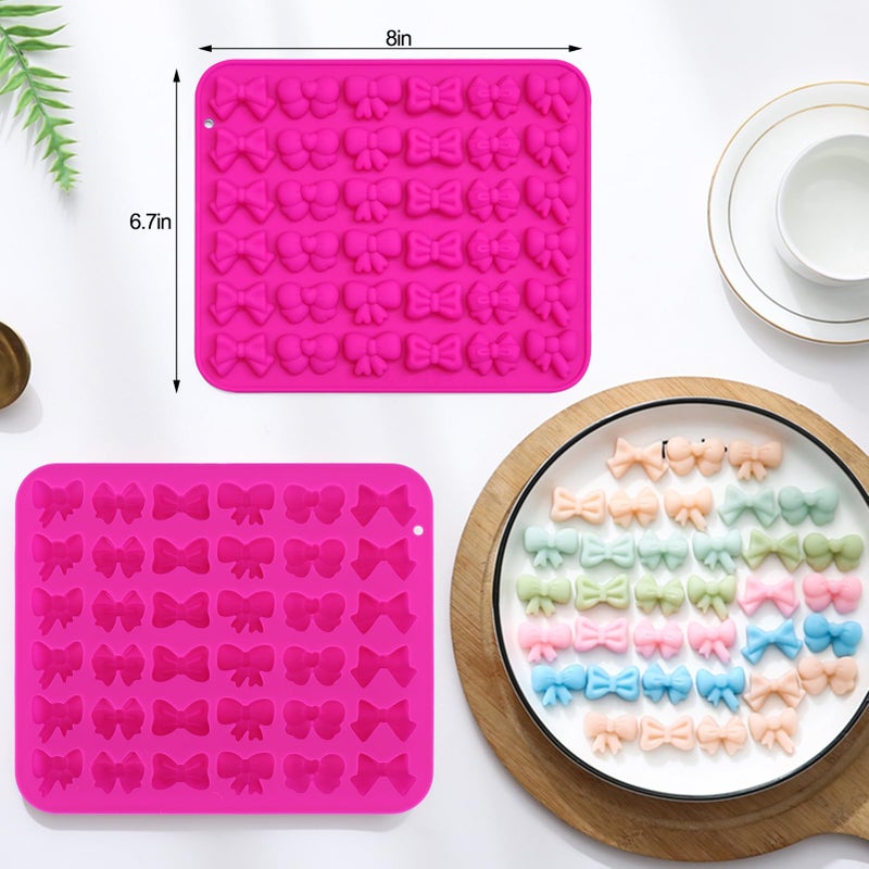 Solldgt Bow Chocolate Silicone Molds, 2 Pack 72 Cavities Mini Bows Sugar Candy Molds Bowknot Cake Pop Mold DIY Cupcake Toppers Cake Decorating for Birthday Wedding Party - Image 4