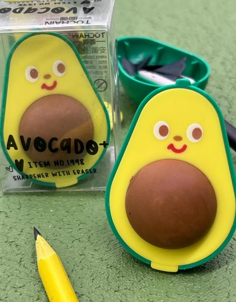 كاغيت جيمي دوكان Cute Avocado Pencil Sharpener with Eraser