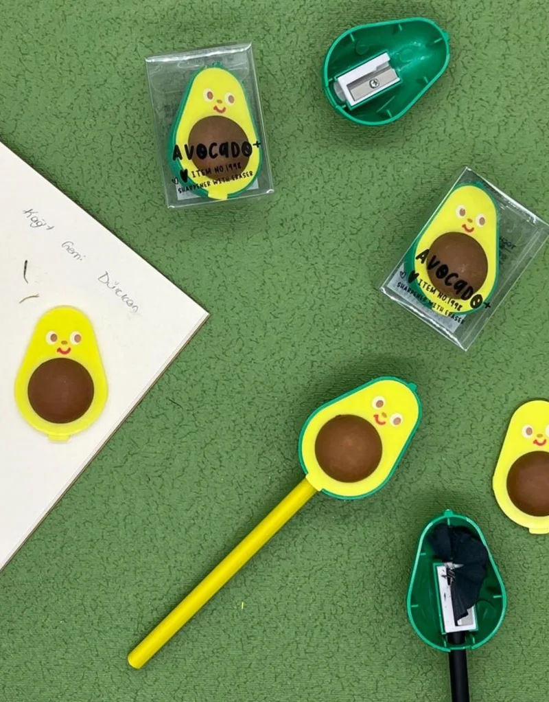 كاغيت جيمي دوكان Cute Avocado Pencil Sharpener with Eraser