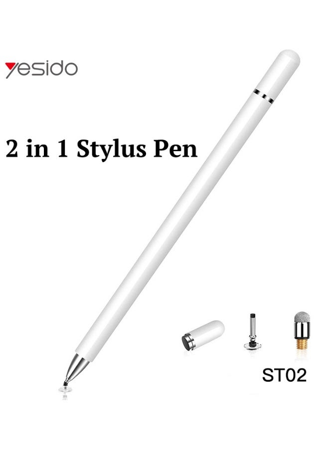 Yesido ST02 2 In 1 Capacitive Active Universal Tablet Smart Pressure Touch Stylus Pencil Pen For Ipad  - Image 1