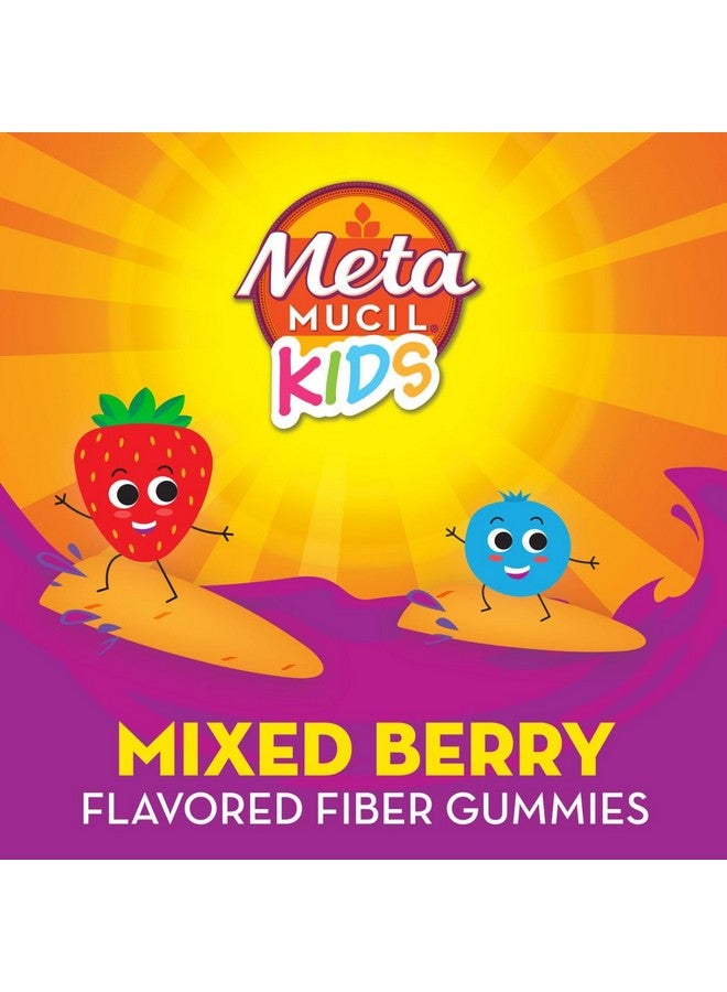 Metamucil Kids Fiber Supplement Gummies, No Sugar Added, 5g Prebiotic Plant-Based Fiber Blend, Mixed Berry Flavored, 120ct Gummies - Image 3
