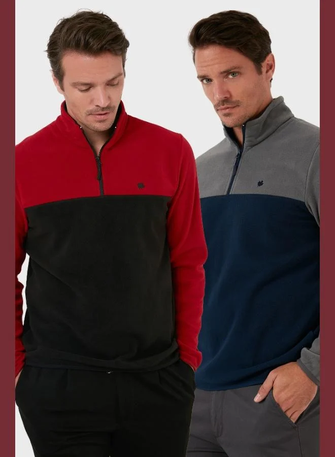 Buratti Regular Fit Anti-Pilling Non-Pilling Standing Collar Raised 2-Pack Polar Men's POLAR 5906016S2