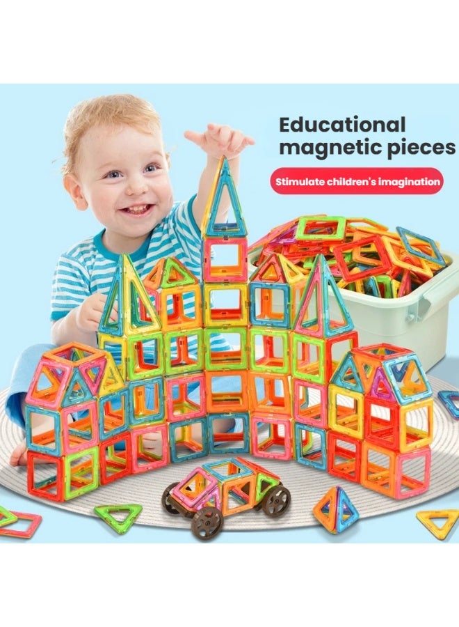 88 Piece Kids' Magnetic Building Tiles Set Colorful Shapes Endless Creations and Educational Construction Adventures - Image 1