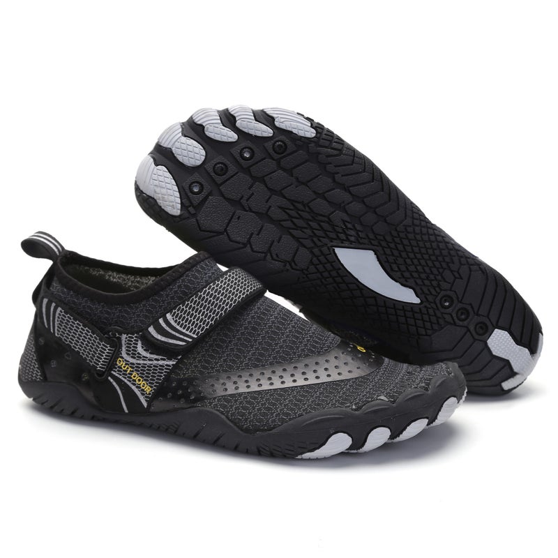 Generic Outdoor Tracing Shoes Wading Beach Shoes Barefoot Diving Water Ski Shoes Swimming Fitness Cycling Climbing Five Finger Shoes A021 Black