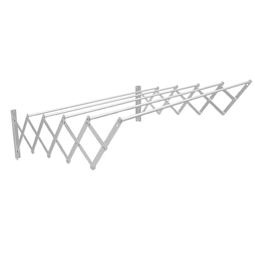 Smart Saver Wall Mounted Clothes Drying Rack, Foldable Wall Mount Laundry Rack Folding Indoor, Drying Rack Clothing Collapsible, Retractable Towel Rack, Space Saver with 5 Drying Rods - Image 1