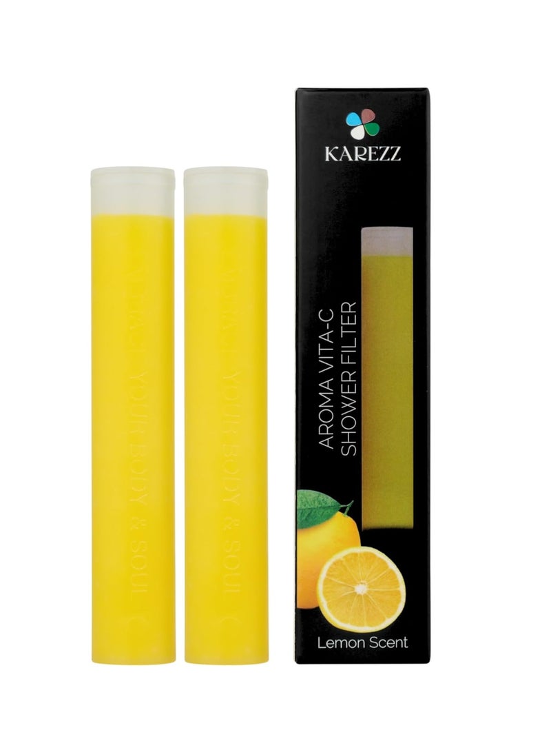KAREZZ Vita-C Shower Filter – 560 Lemon Equivalent Vitamin-C, Collagen Boost, Hair Care, Skin Moisturiser, Antioxidant Rich, for Karezz Shower Head, Made in Korea – Pack of 2  - Image 1