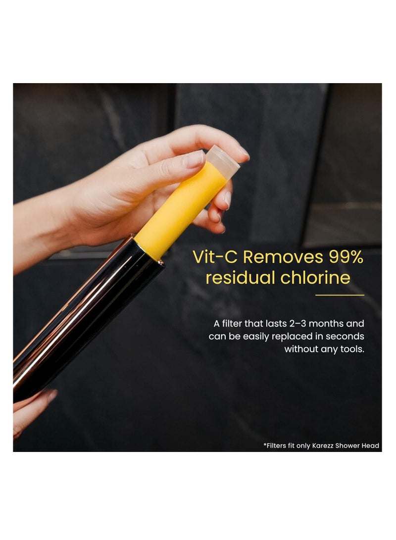 KAREZZ Vita-C Shower Filter – 560 Lemon Equivalent Vitamin-C, Collagen Boost, Hair Care, Skin Moisturiser, Antioxidant Rich, for Karezz Shower Head, Made in Korea – Pack of 2  - Image 3