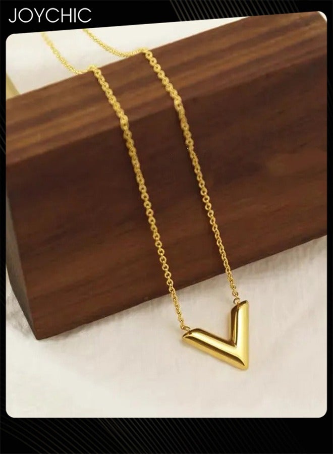 Joychic V-Shaped Pendant Necklace For Women and Girls Trendy Fashion Accessories with a Unique Minimalist Vibe Fashion Jewelry Dress Accessories - Image 3