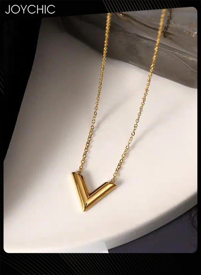 Joychic V-Shaped Pendant Necklace For Women and Girls Trendy Fashion Accessories with a Unique Minimalist Vibe Fashion Jewelry Dress Accessories - Image 2