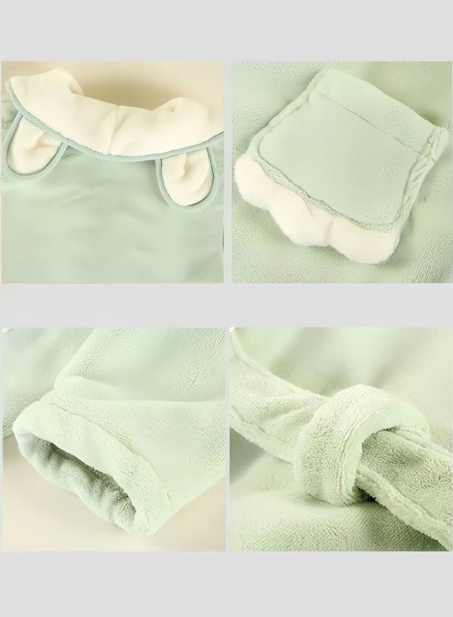 Hanayo Kids Bath Robe Winter Nightgown Cute Bathrobe for Girls & Boys Unisex Bathrobe V Neck Long Sleeve Sleepwear Robe Casual Pajamas Perfect for Toddler Everyday Use(Green,M) - Image 5