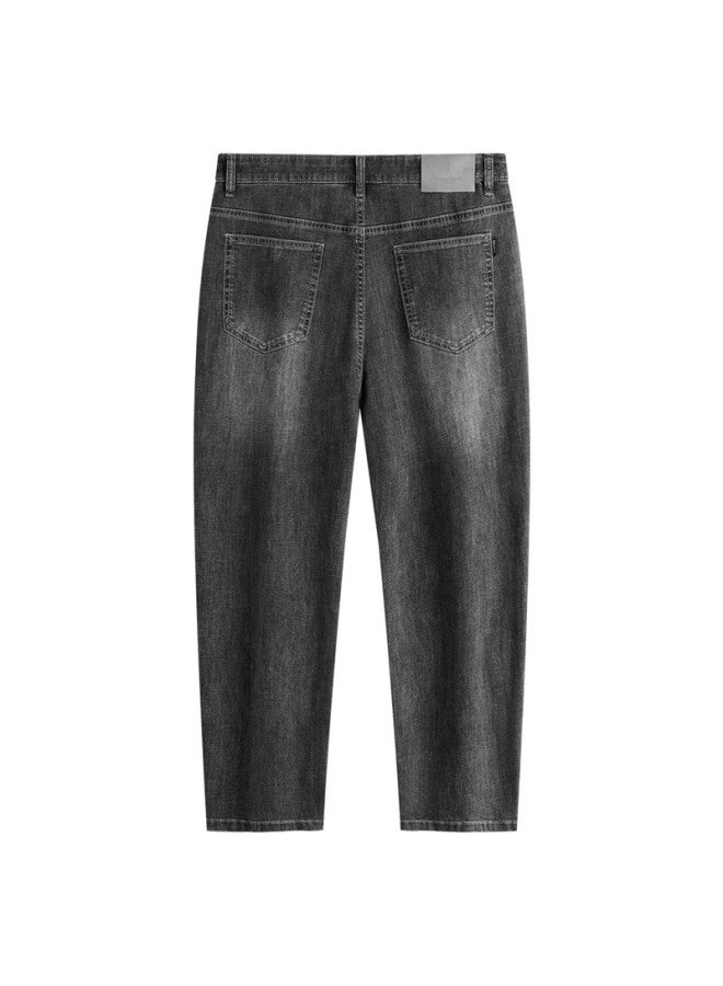 Dancing Wolves Smooth And Skin-friendly Denim Cropped Pants, Vintage Washed Jeans For Men, 002 Dark Gray, Size 29 - Image 2