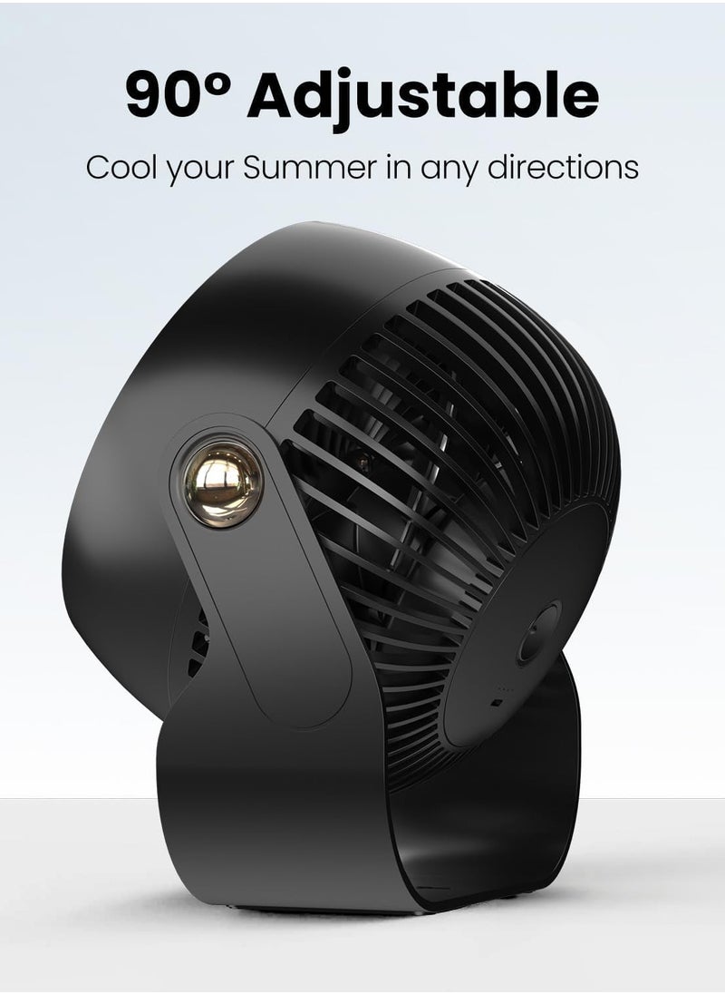 Joshberg Desk Fan, 6 Inch Quiet Air Circulator Fan, 4 Speeds with Strong Airflow, 360° Rotate Portable Fan for Bedroom Home Office Desktop Travel  - Image 2