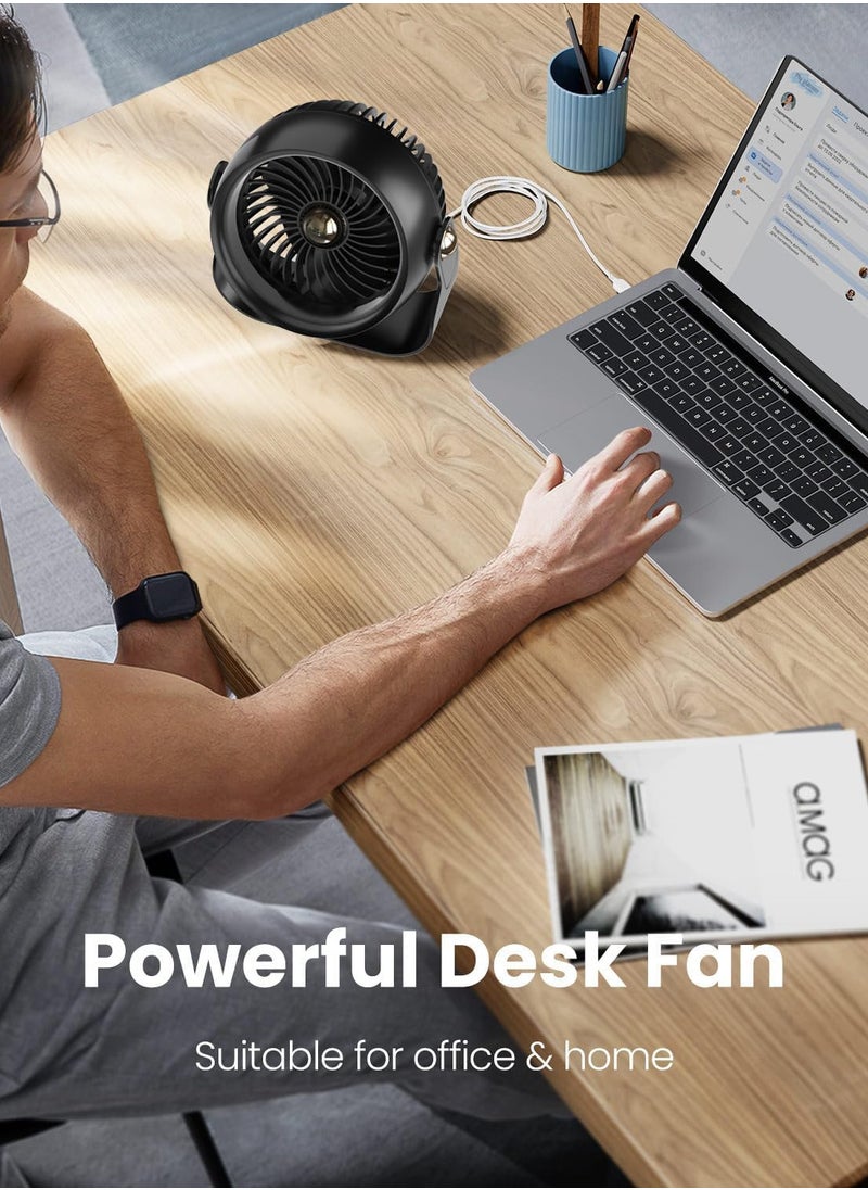 Joshberg Desk Fan, 6 Inch Quiet Air Circulator Fan, 4 Speeds with Strong Airflow, 360° Rotate Portable Fan for Bedroom Home Office Desktop Travel  - Image 3