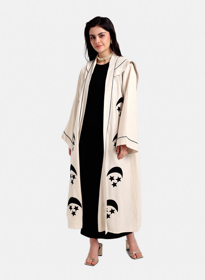 Carina Beige Crescent & Stars Kimono  - Image 1