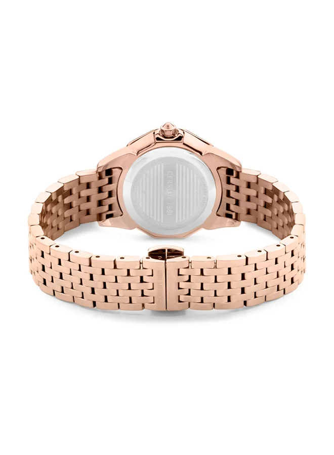 CERRUTI 1881 Jesina 32mm Women's Quartz Watch With Rose Gold Stainless Steel Bracelet