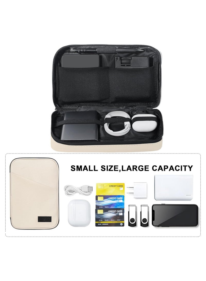 SYOSI Electronics Organizer Travel Universal Cable Cord Organizer Bag Portable Waterprrof Leather Electronics Accessories Bag for Cable Charger Phone SD Card Business Travel - Image 4