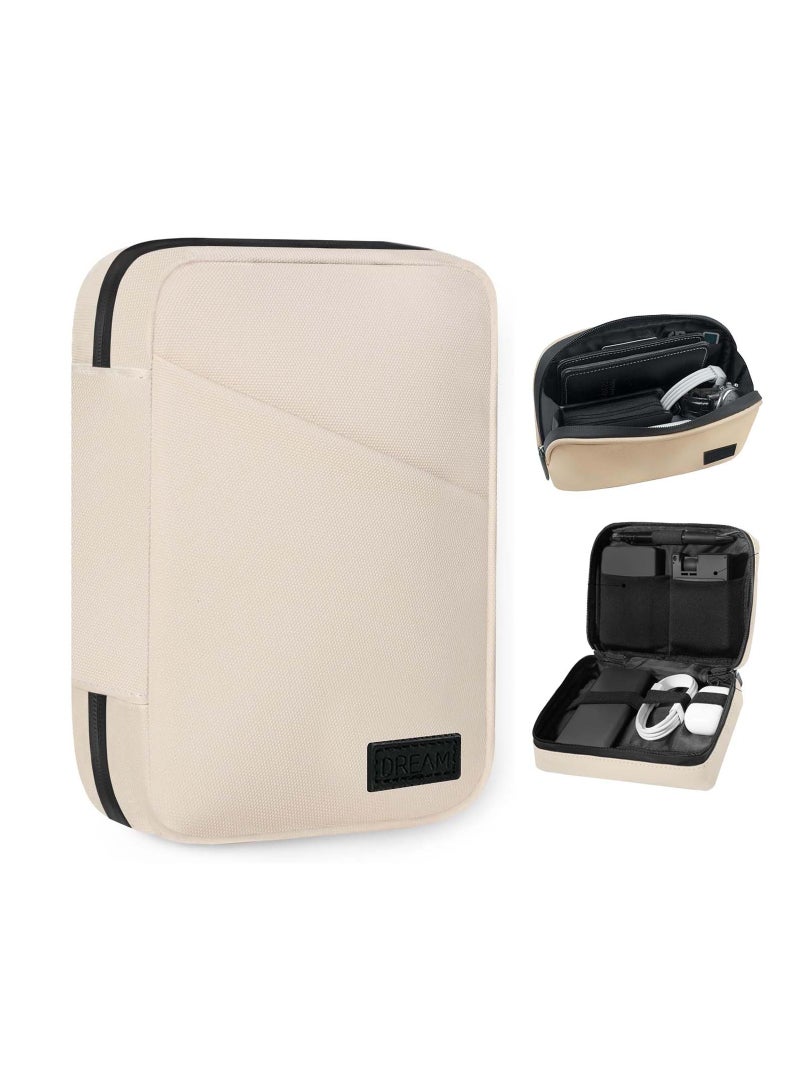 SYOSI Electronics Organizer Travel Universal Cable Cord Organizer Bag Portable Waterprrof Leather Electronics Accessories Bag for Cable Charger Phone SD Card Business Travel - Image 1