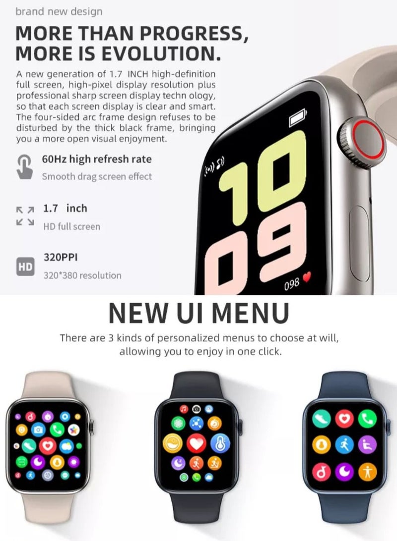 Z36s Watch7 Smartwatch With Bluetooth Calling And Replaceable Strap Black
