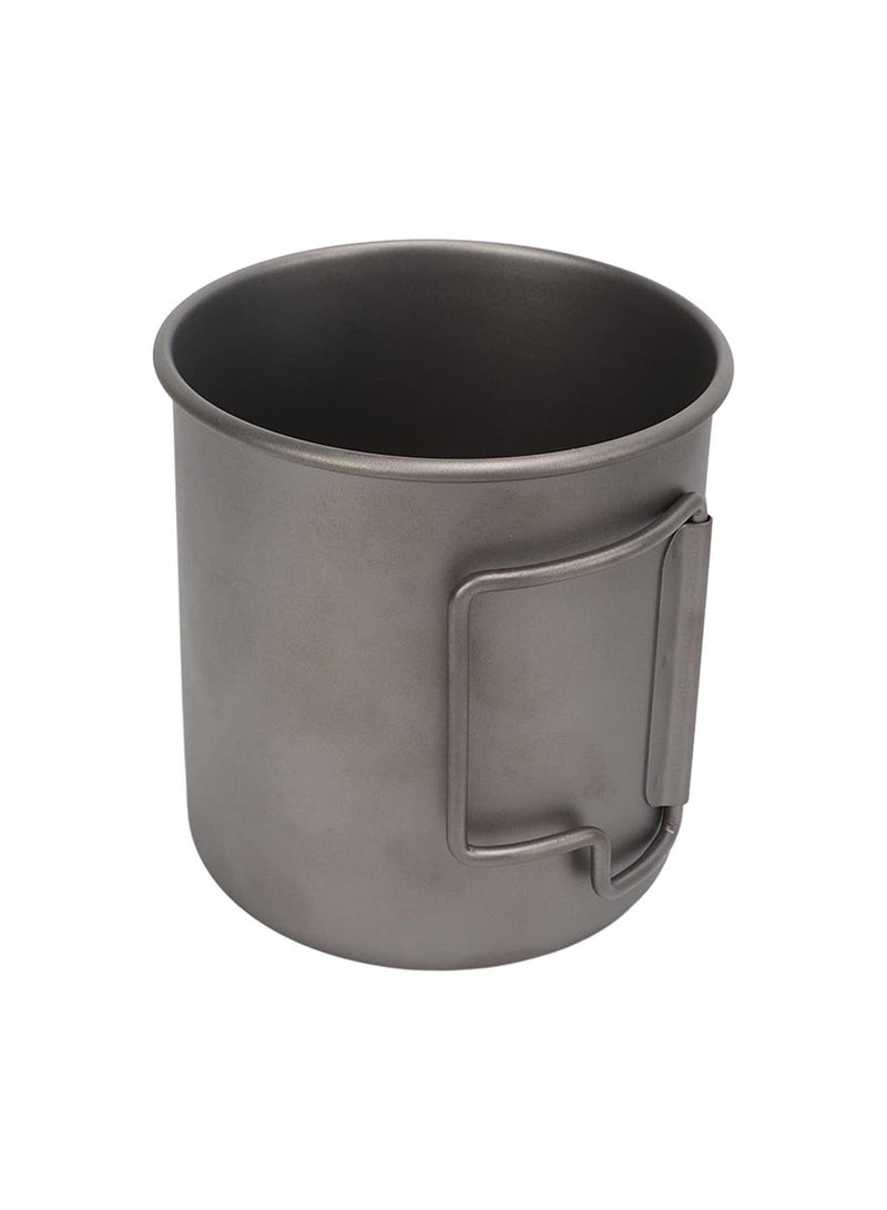 GGOOT Camping Mug, 500ml Portable Foldable Handle Titanium Mug for Outdoor Use - Image 1